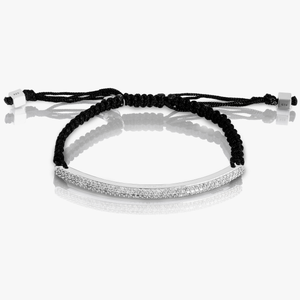 Micro pace ID bracelet in sterling silver with diamonds (UK)1