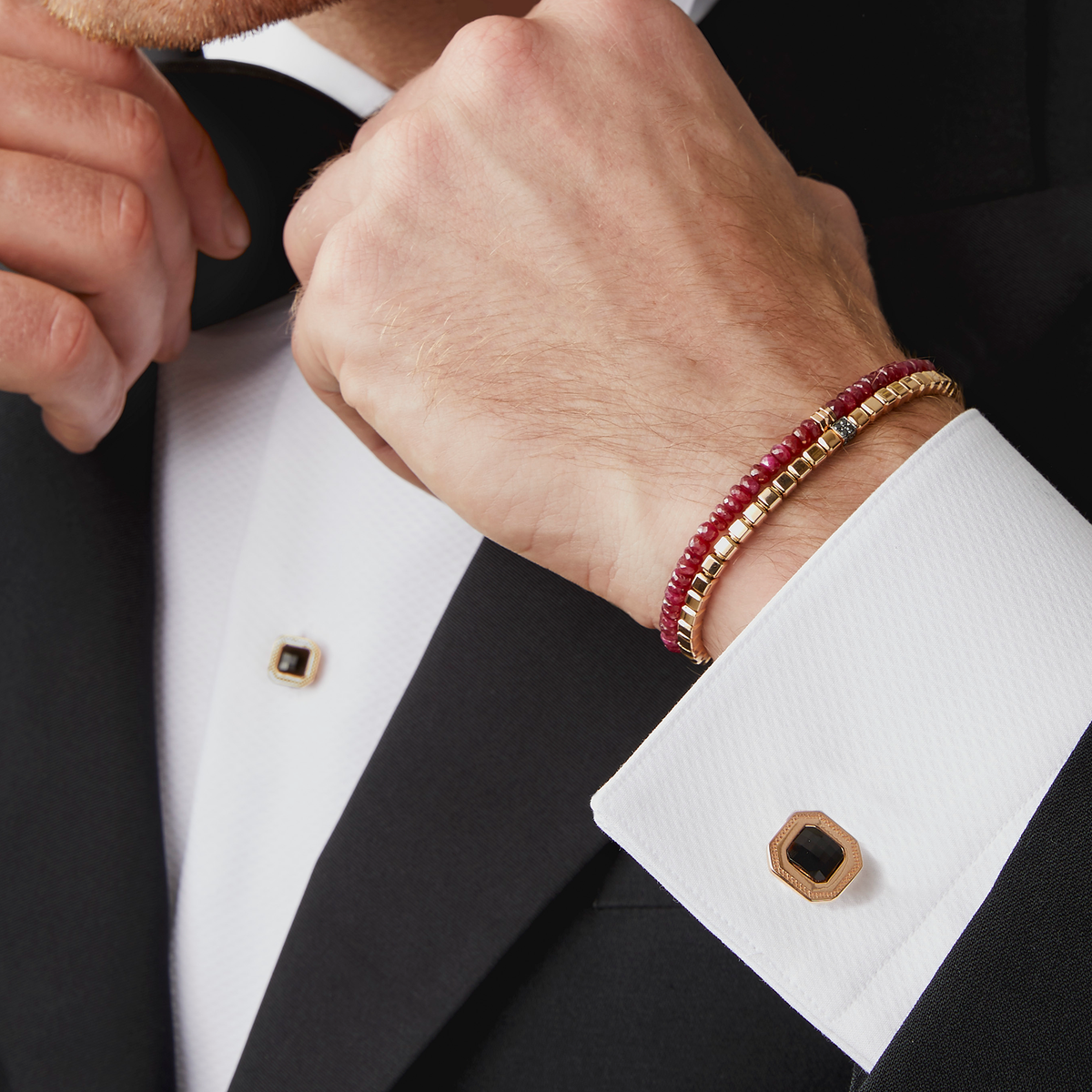 Precious Stone bracelet with ruby in 18k rose gold (UK) 5