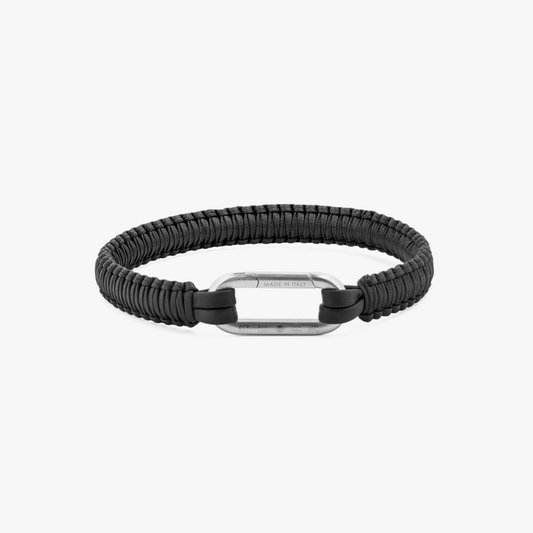 Macramé Pelle Clip Bracelet in Black