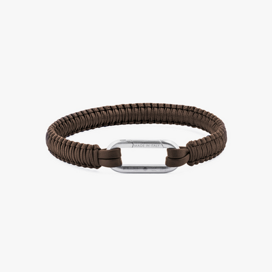 Macramé Pelle Clip Bracelet in Brown