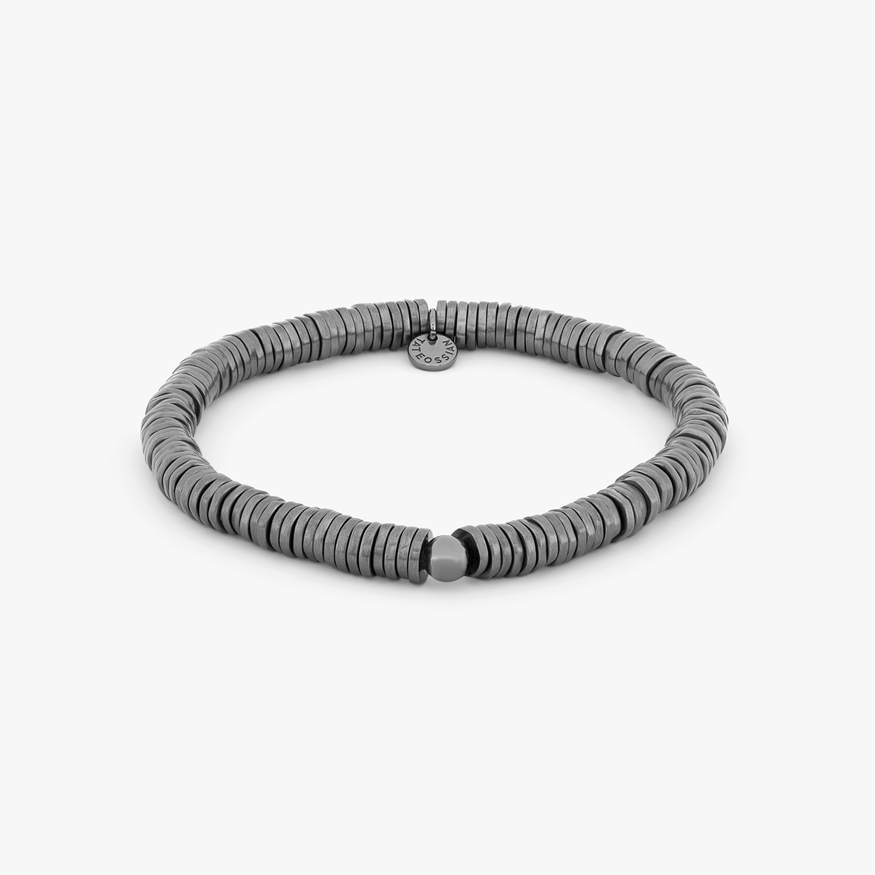 Pure Disc Expandable bracelet in black rhodium plated silver (UK) 1