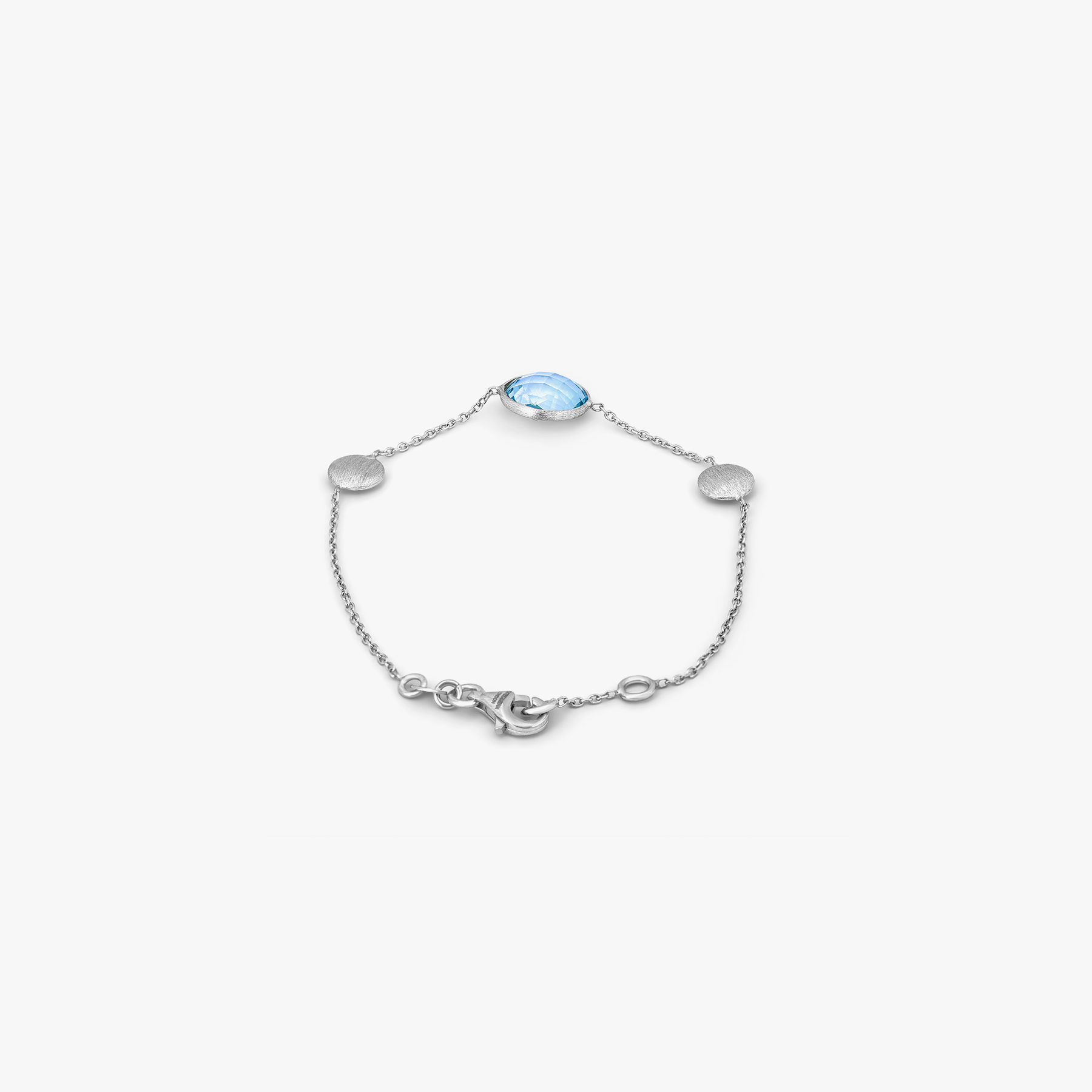 9K satin white gold bracelet with topaz (UK) 2