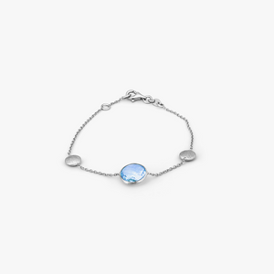 9K satin white gold bracelet with topaz (UK) 1