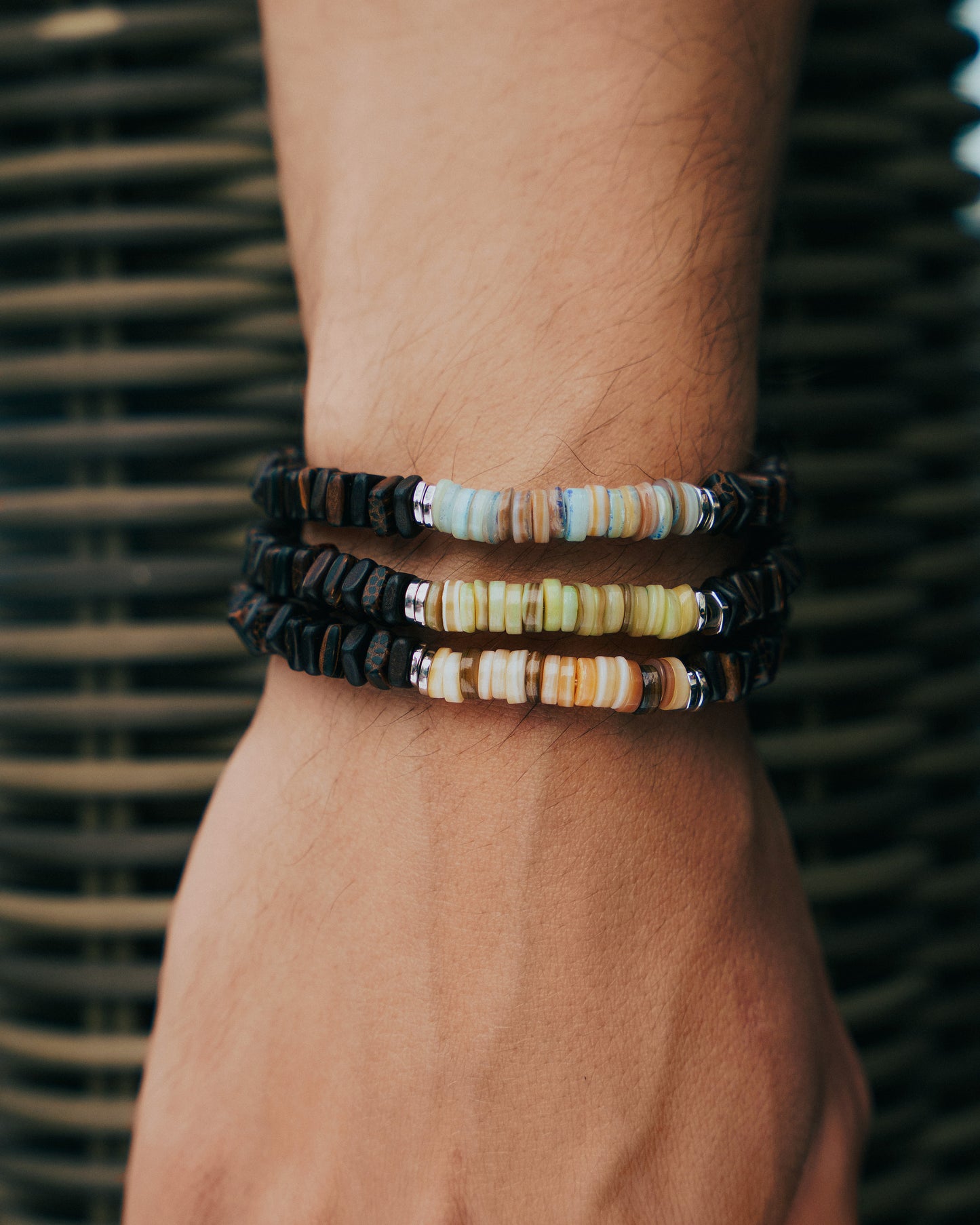 Legno Heishi Beaded Bracelet In Green