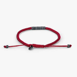 Red Sterling Silver Macrame Serpente Gear Eco-Friendly Bracelet