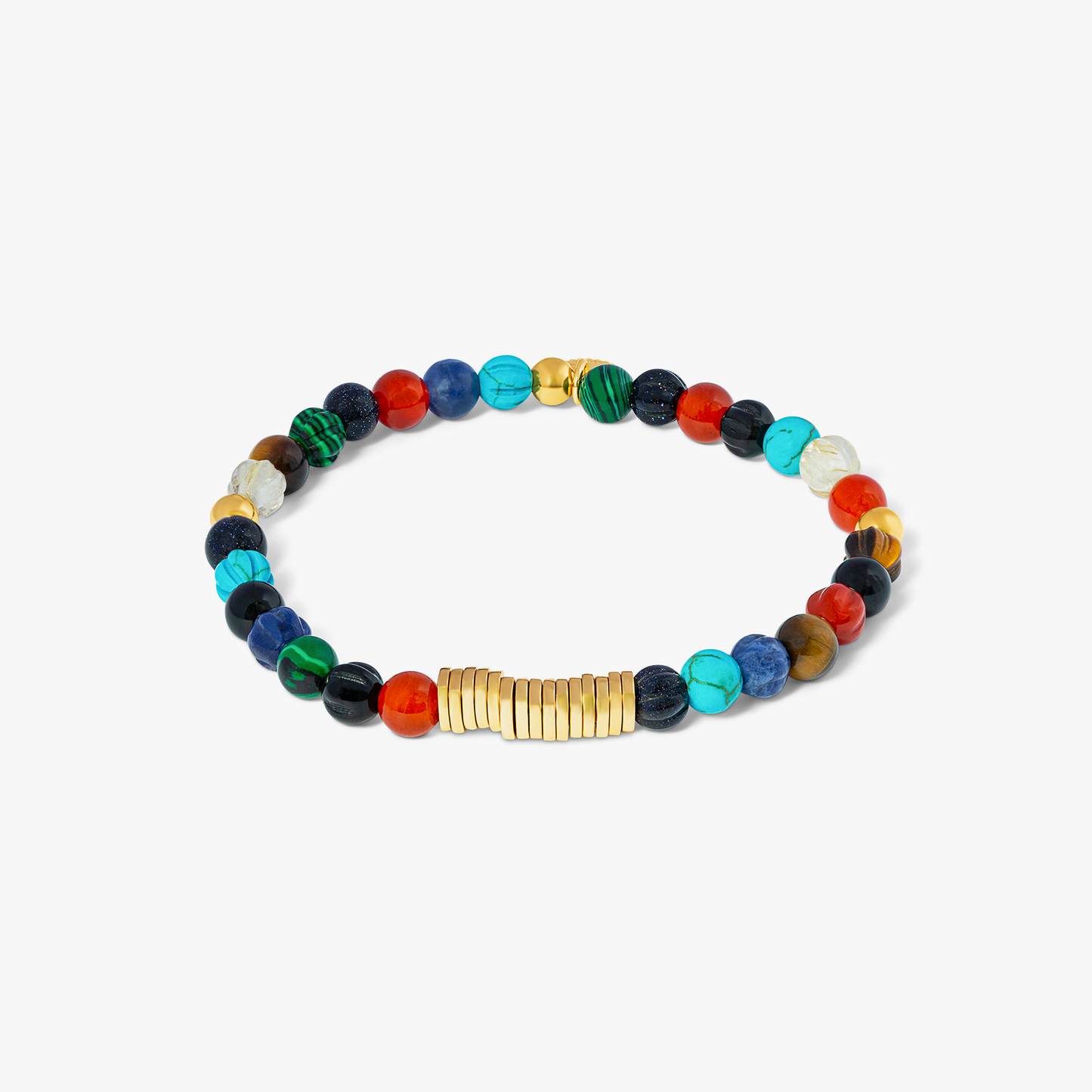 Multi Colour Yellow Gold Plated Classic Discs Bracelet