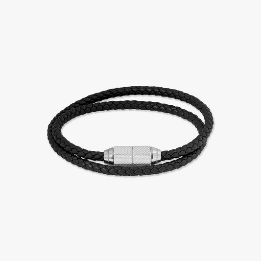 Signature Hexade Pop Bracelet  In Black With Rhodium Plated Silver