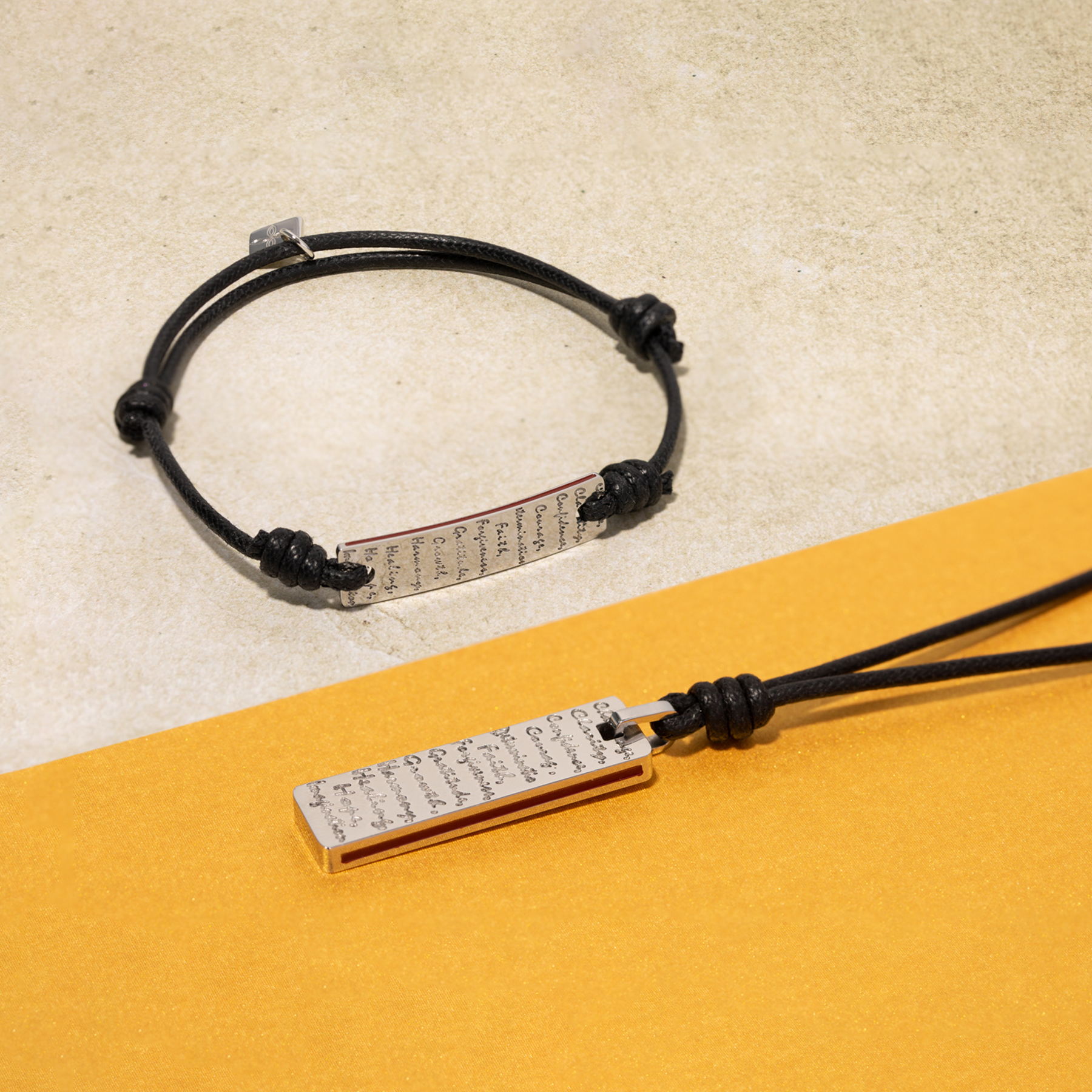 THOMPSON Manifestation Cord Bracelet In Stainless Steel