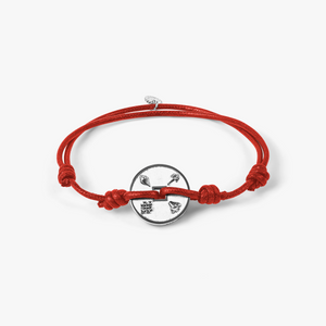 Lhasa Auspicious Coin Cord Bracelet In Red 