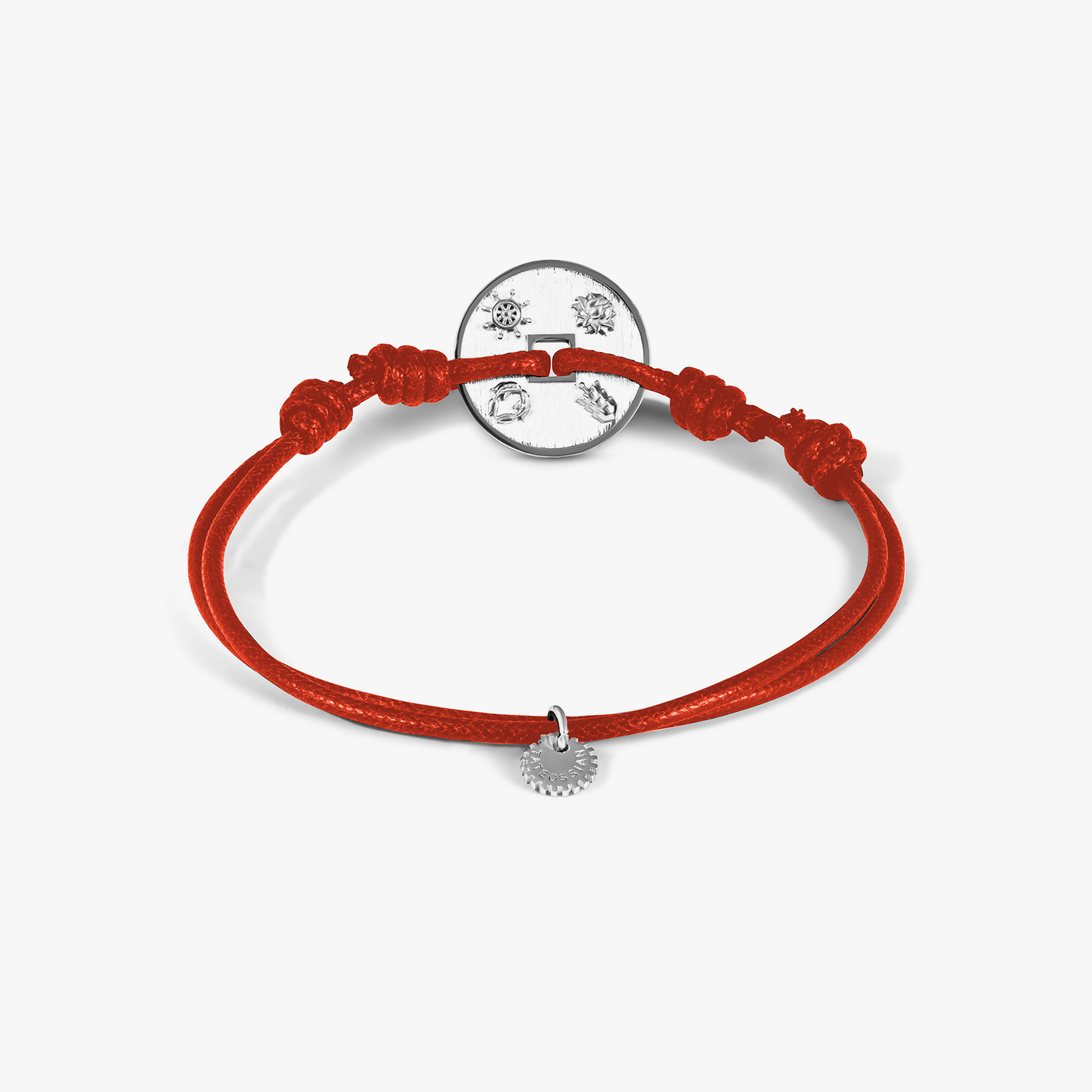 Lhasa Auspicious Coin Cord Bracelet In Red 