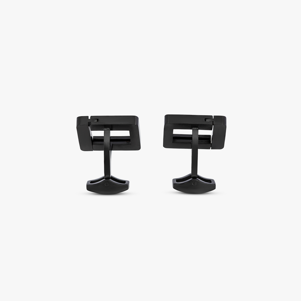 Black IP plated stainless steel Grapheme cufflinks