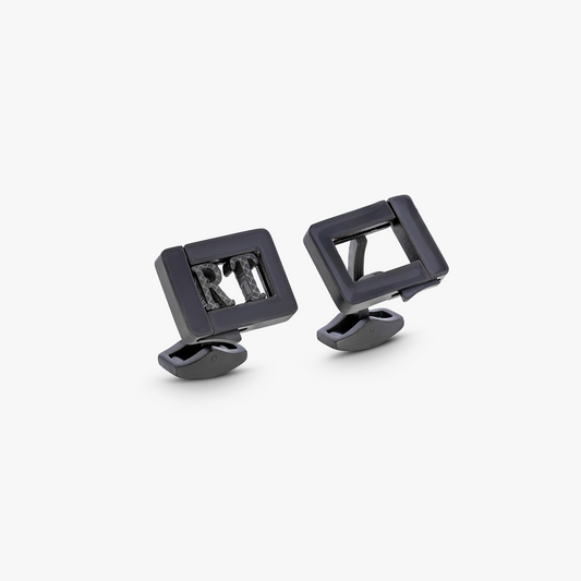 Black IP plated stainless steel Grapheme cufflinks