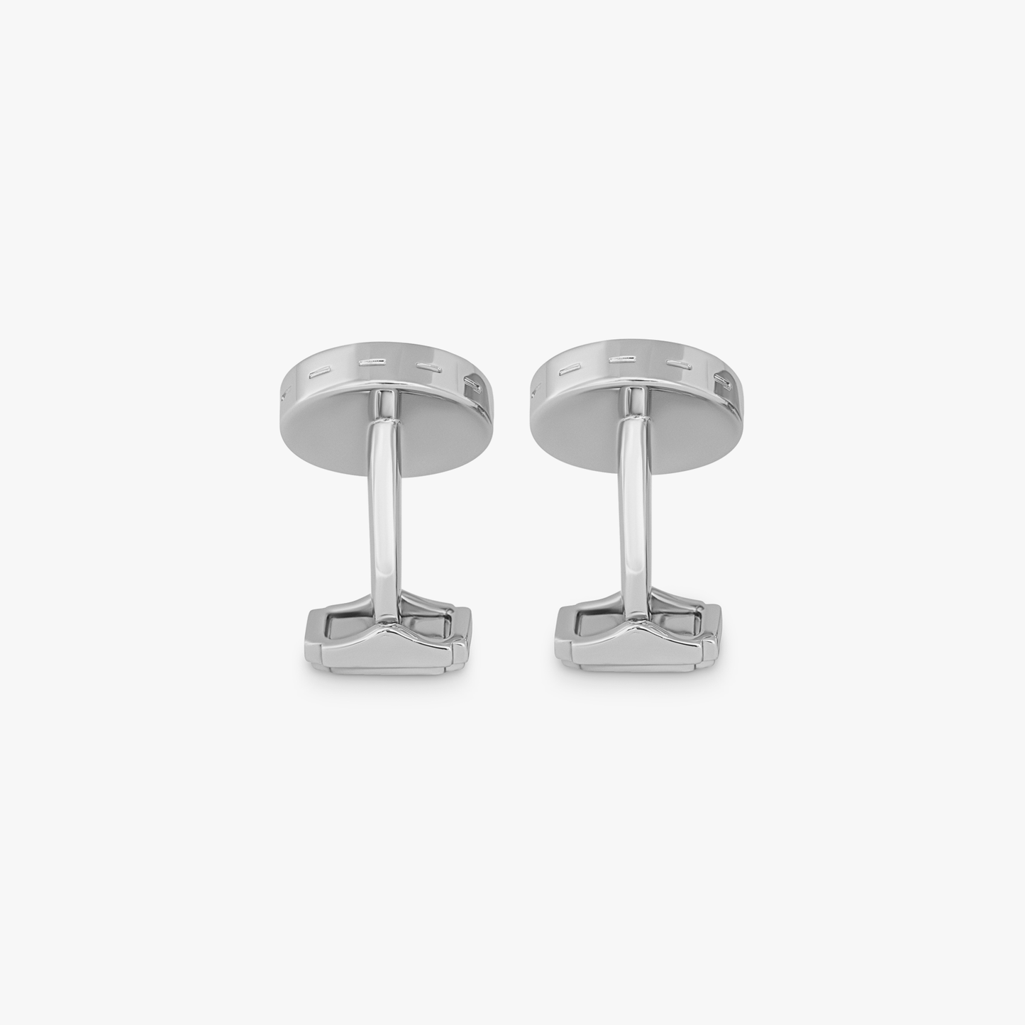 THOMPSON Palladium plated Double Vaccinated cufflinks with enamel