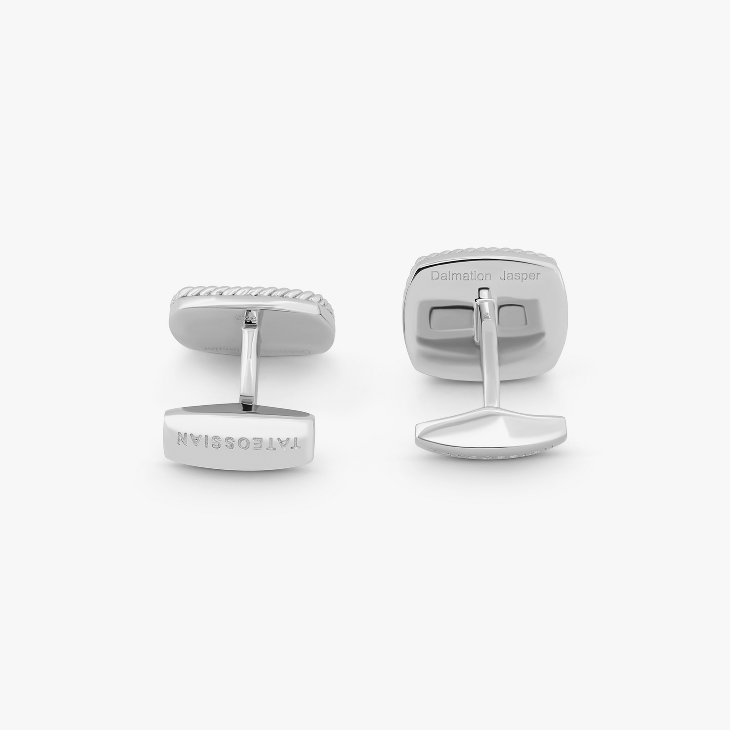 Cable Jasper Cufflinks In Rhodium Plated Silver with Dallasite (Limited Edition)