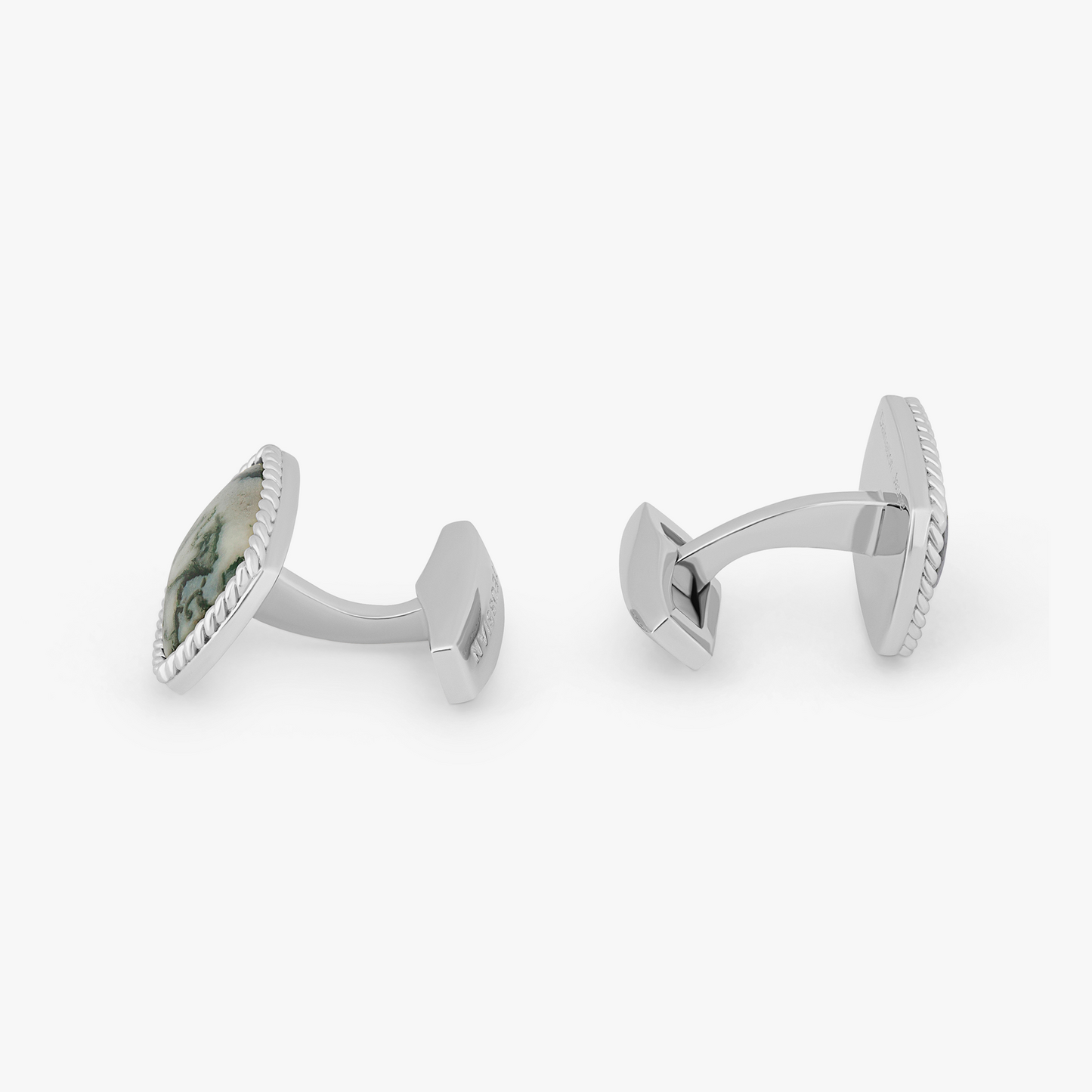 Cable Jasper Cufflinks With Dallasite In Rhodium Silver (Limited Edition)Â Â 