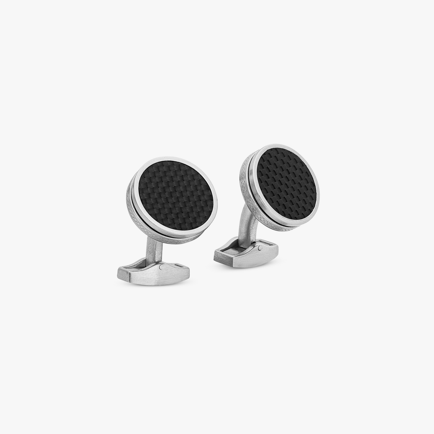 Carbon Twist Cufflinks In Black Carbon Fibre With Palladium Plated SteelÂ 