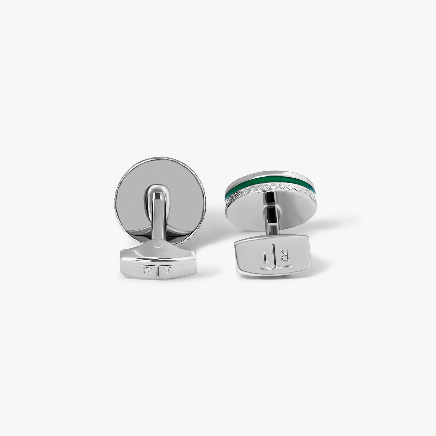 Green Palladium Plated Lhasa Mandala Cufflinks
