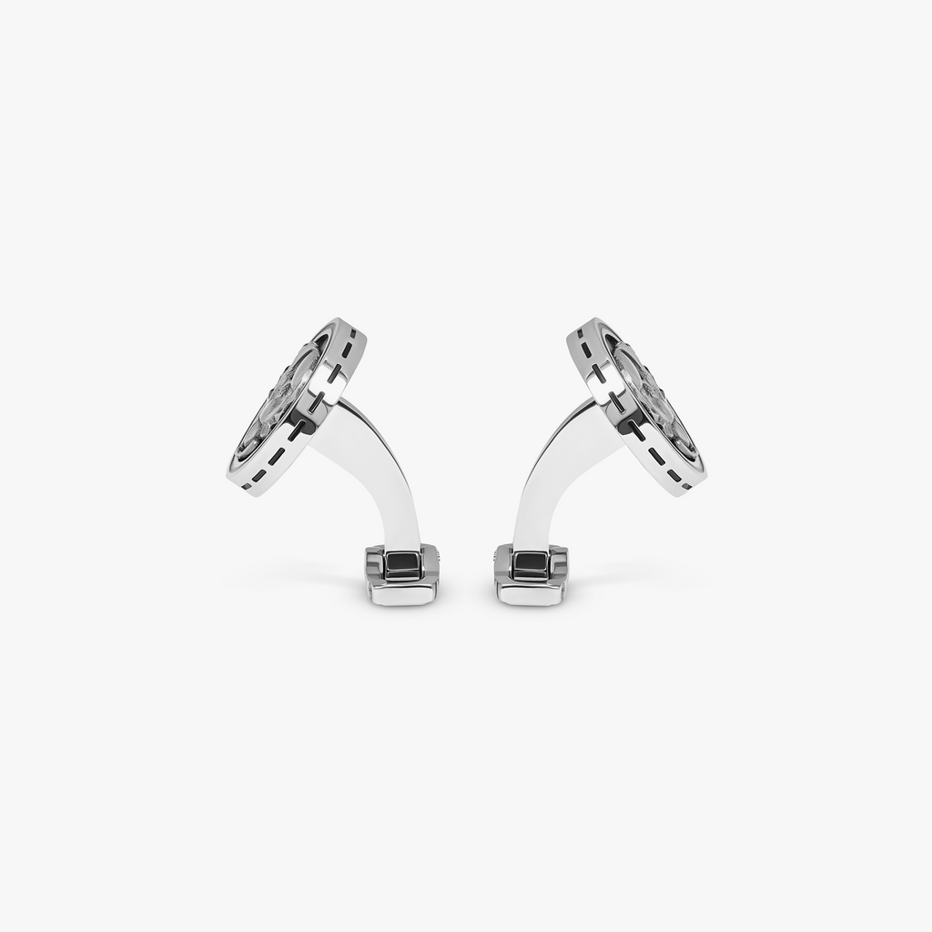 THOMPSON Blue Stainless Steel Egyptian Icon Cufflinks