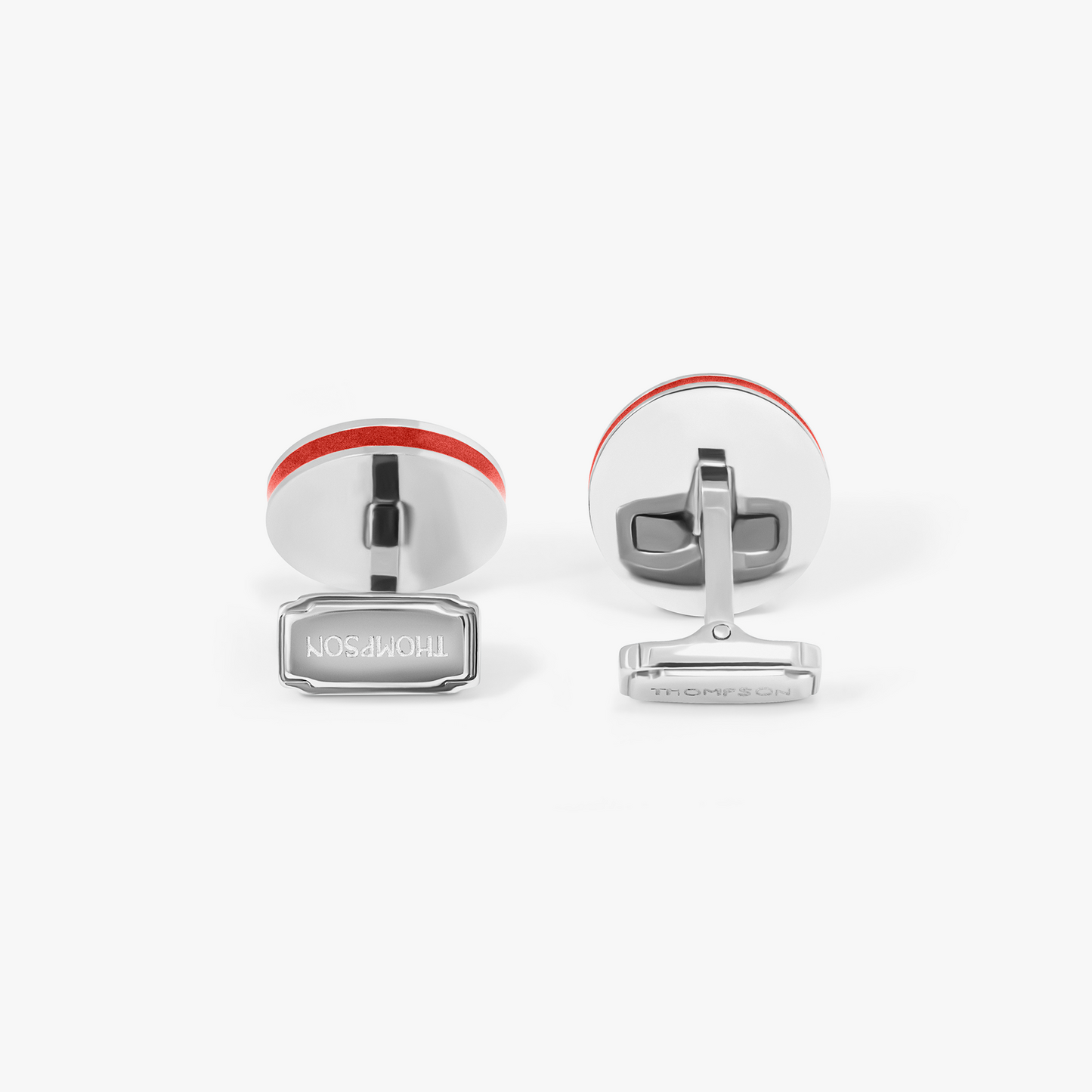 THOMPSON Red Stainless Steel Cairo Cufflinks