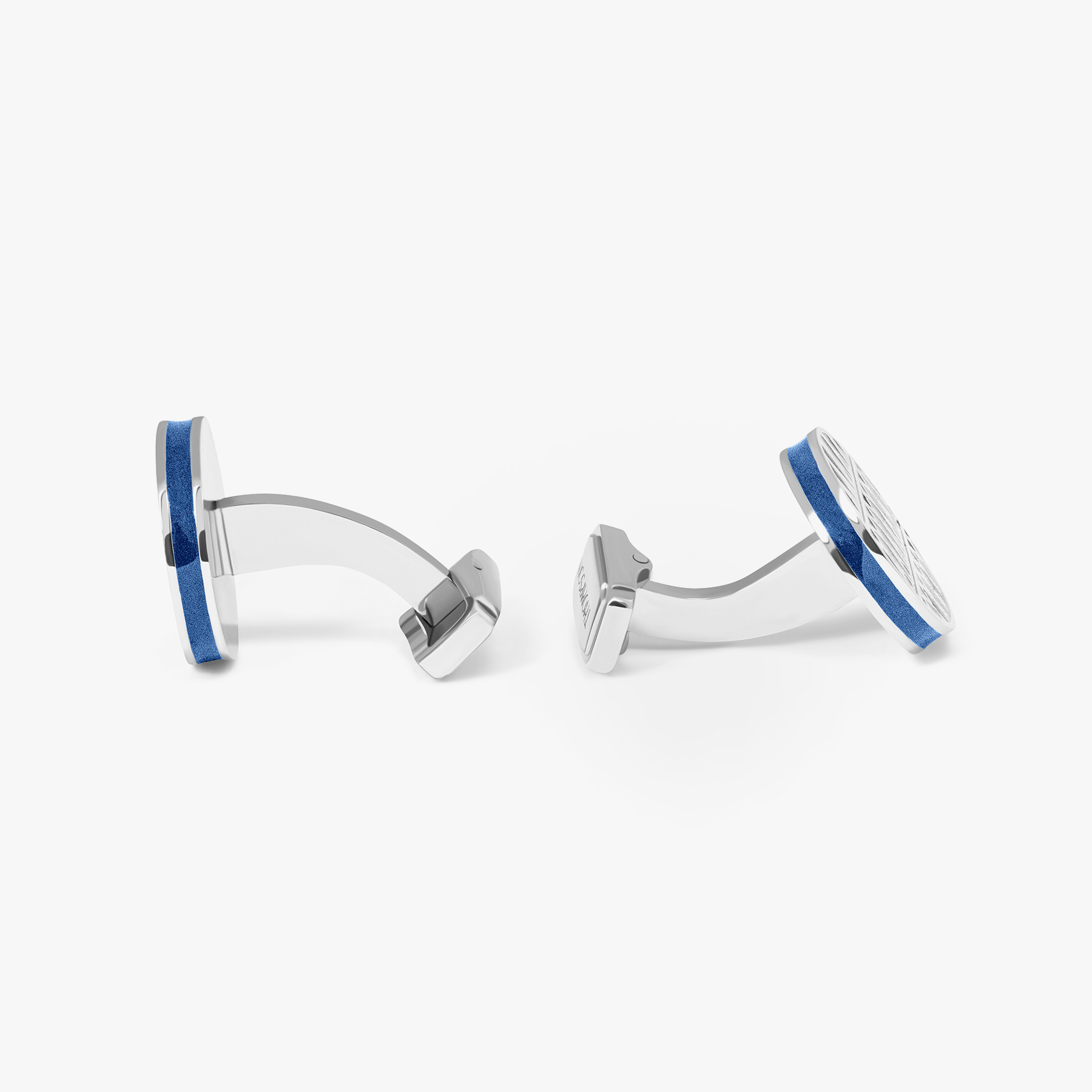 THOMPSON Blue Stainless Steel Cairo Cufflinks