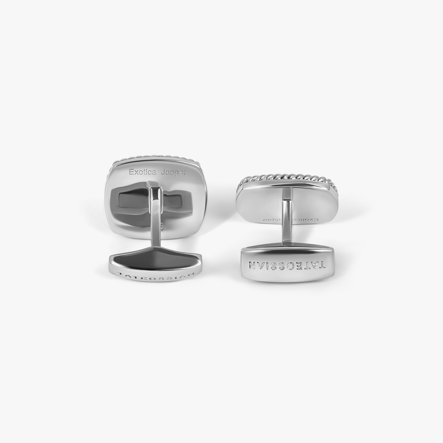 Cable Jasper Cufflinks In Rhodium Silver (Limited Edition)  