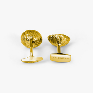 Geode Cufflinks In 18K Yellow Gold Plated Silver