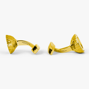 Geode Cufflinks In 18K Yellow Gold Plated Silver