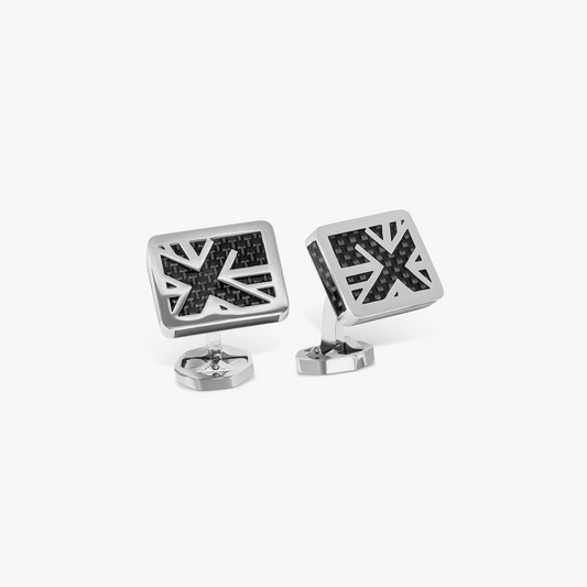 Union Jack Flag Cufflinks In Stainless Steel