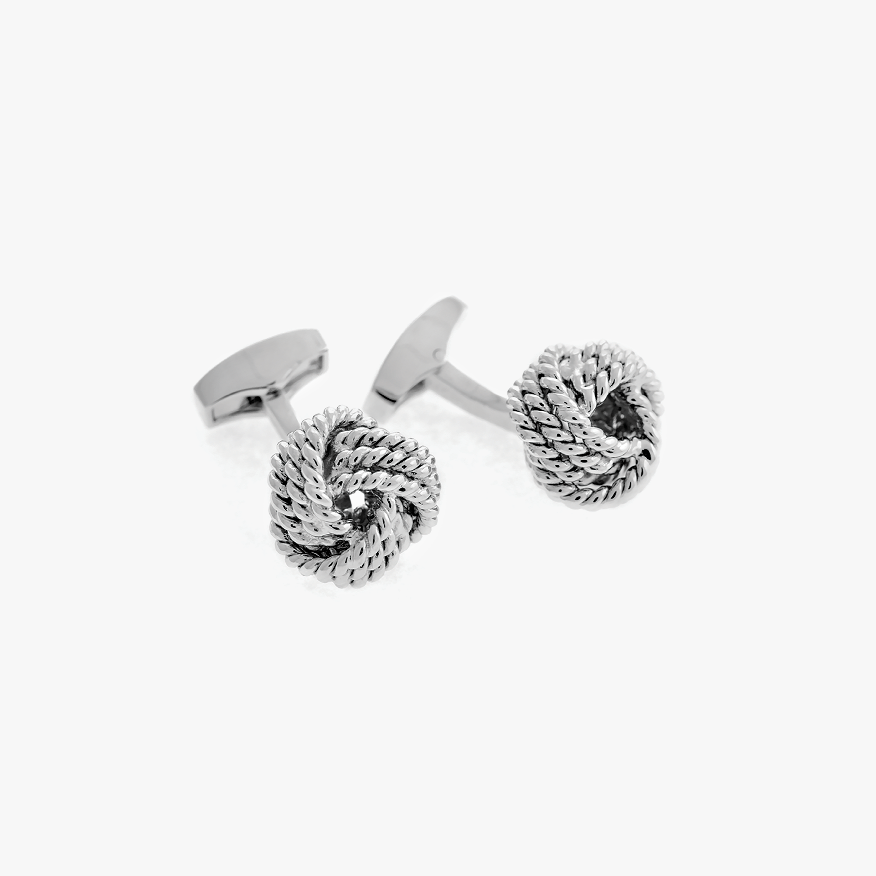 Ribbed Knot cufflinks Palladium base metal