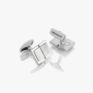 Sartorial cufflinks in sterling silver with diamonds (UK) 2