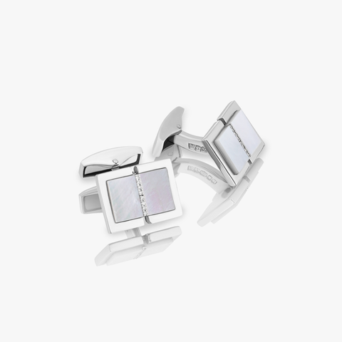 Sartorial cufflinks in sterling silver with diamonds (UK) 1