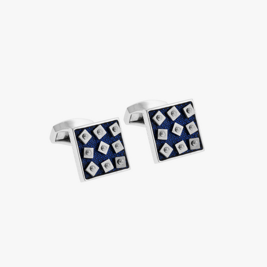 RT SWIVEL SQUARE CUFFLINKS- BLUE