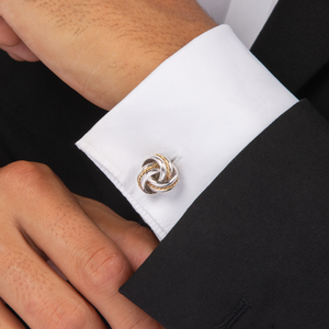 Knot Twisted Royal Cable Cufflinks in Silver and 18K Yellow Gold