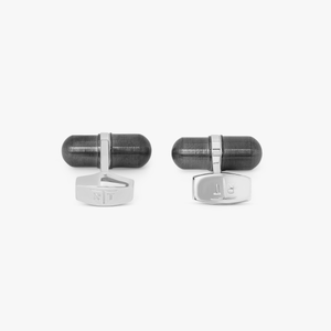 ELTON JOHN Metallic Pill cufflinks in black IP plated stainless steel