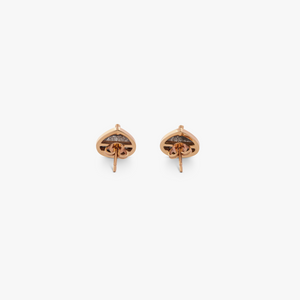 Rose cut pear stud earrings in 18K rose gold and grey diamonds (UK) 3