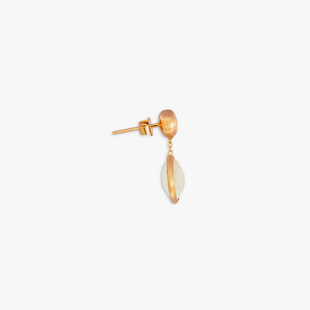 14K satin rose gold Kensington drop earrings with white mother of pearl
