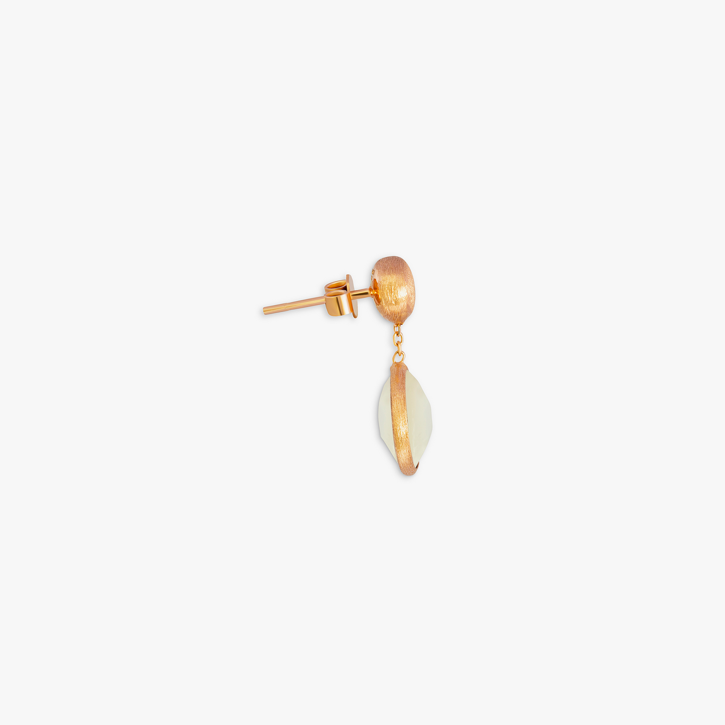 14K satin rose gold Kensington drop earrings with white mother of pearl