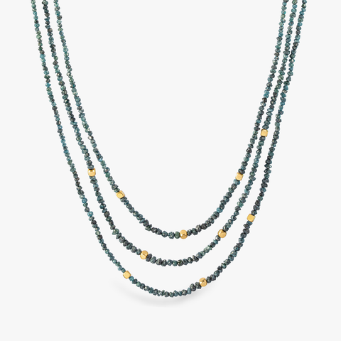 Rough blue diamond necklace with 18k gold