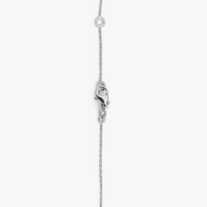9k Satin white gold chain necklace with topaz (UK) 2