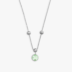 9k Satin white gold chain necklace with green amethyst (UK) 1