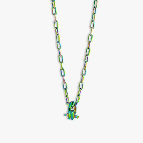 THOMPSON Multi Coloured Stainless Steel Twisted Knot Chain Necklace