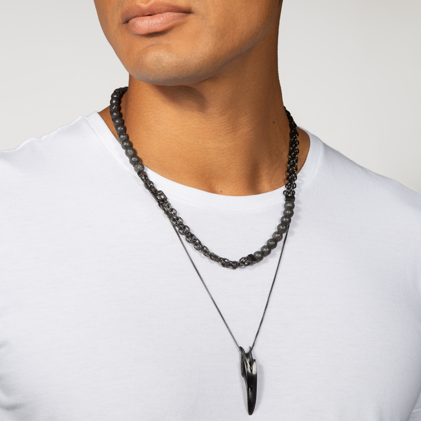 IP Black Plated Stainless Steel Catena Isaac Necklace
