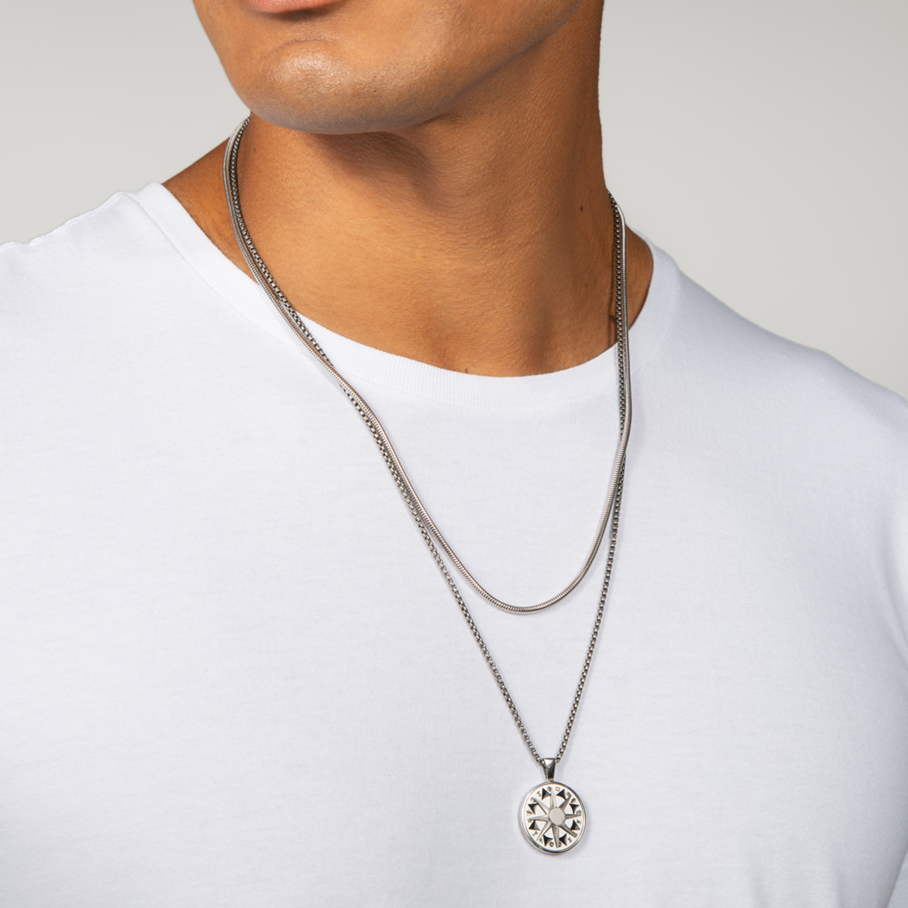 Tateossian Serpente 2.4MM Snake Chain Necklace In Rhodium Plated Silver