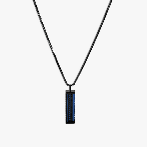 Jagged Elements Necklace With Blue & Black IP Plated Stainless Steel
