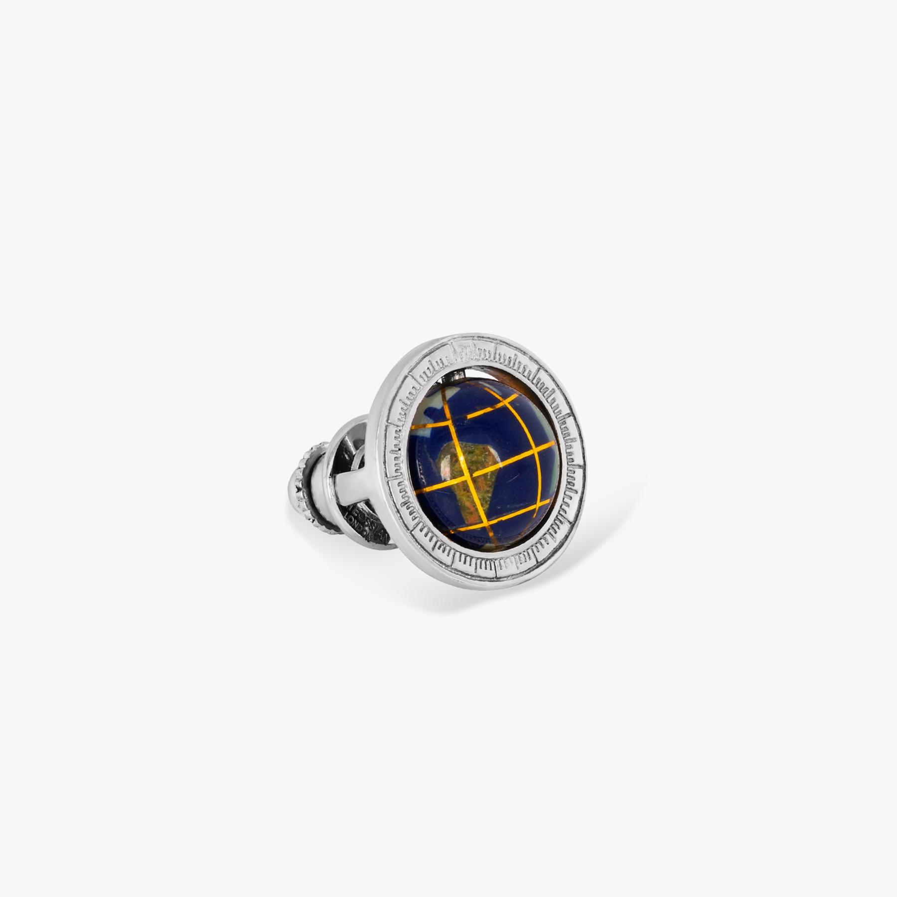 Globe Cage Pin Rhodium Plated