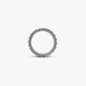 Silver Rhodium Plated Silver Rotating Gears Ring