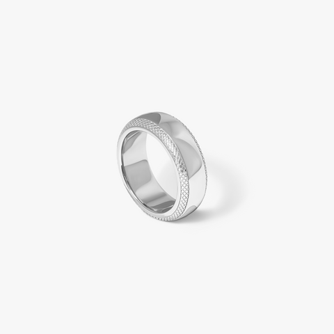Rhodium Plated Sterling Silver Signature Band Ring