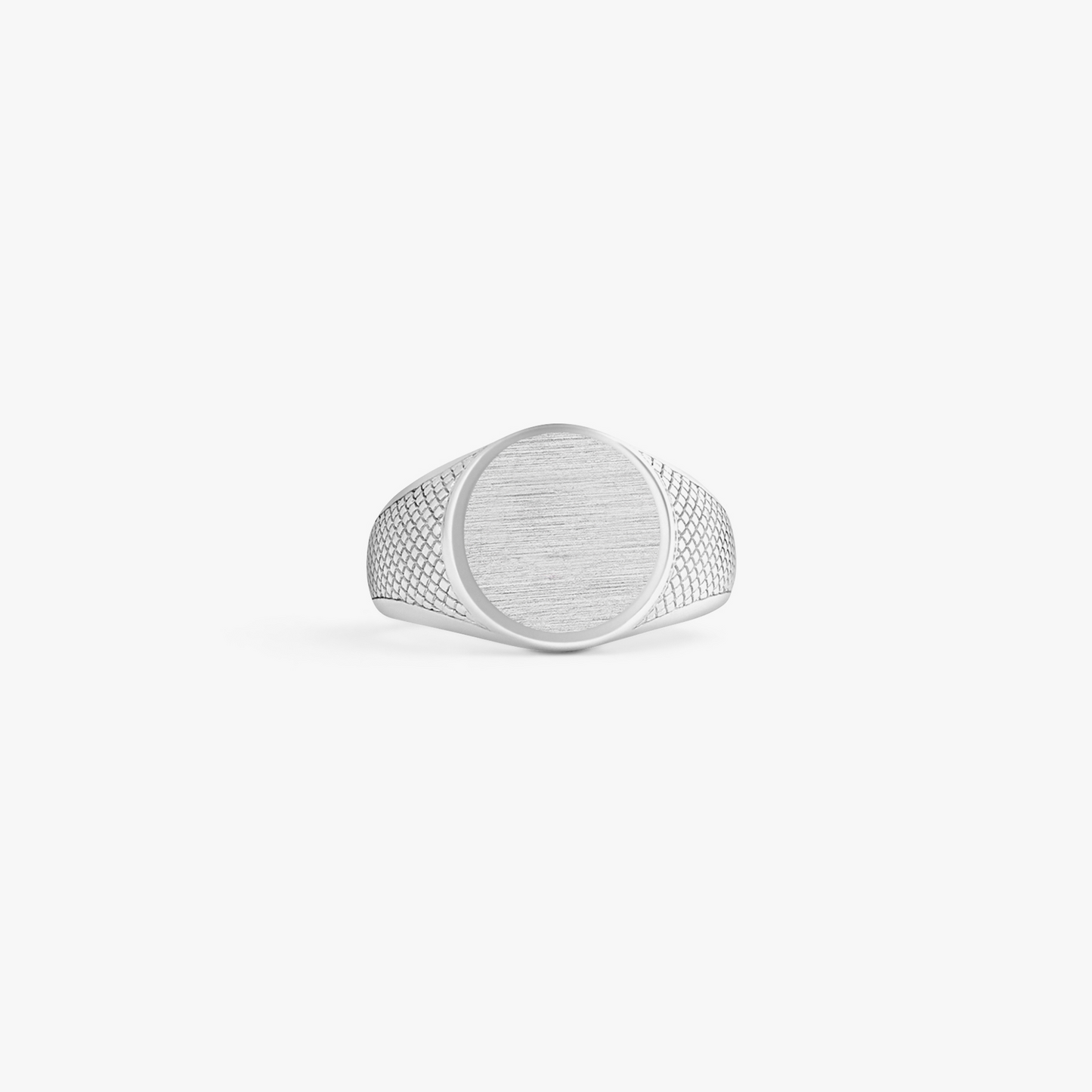 Silver Rhodium Plated Silver Signature Signet Ring