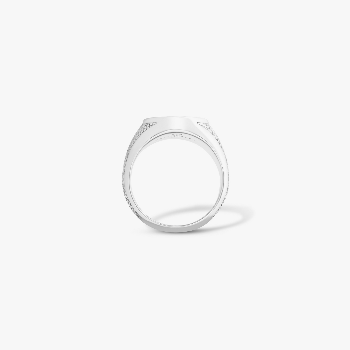 Engravable Regalia Signet Ring In Rhodium Silver