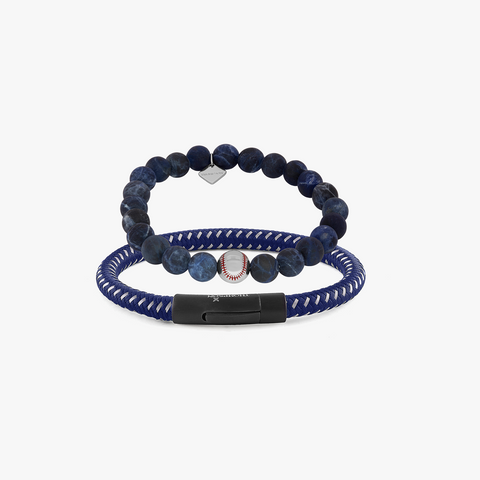 THOMPSON Blue Stainless Steel Compete Duo Bracelet